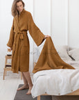 Amber waffle linen towel