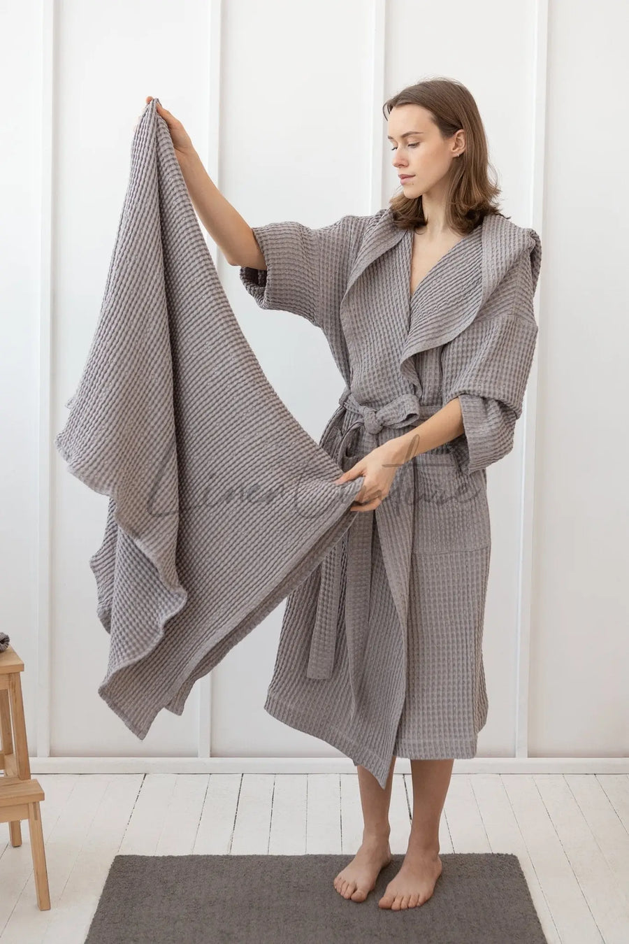 Amber waffle linen towel