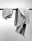 Asphalt Grey linen waffle towel