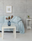 Baby Blue linen couch cover