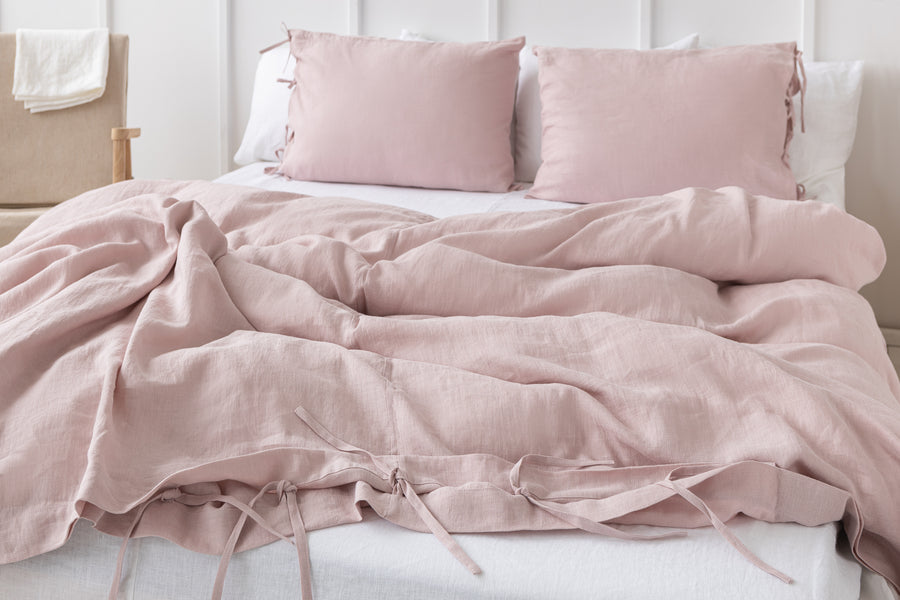 Linen duvet cover with ties - Linen Couture Boutique