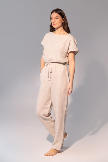 Natural light linen / Natural Linen Pajama set / Linen loungewear / Linen sleepwearLinen Couture