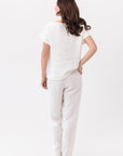 Striped Dark Grey linen / Natural Linen Pajama set / Linen loungewear / Linen sleepwearLinen Couture