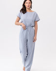 Ice Blue linen / Natural Linen Pajama set / Linen loungewear / Linen sleepwearLinen Couture