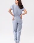 Cloudy Grey Stripe linen / Natural Linen Pajama set / Linen loungewear / Linen sleepwearLinen Couture