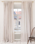 Extra Wide Natural Light Linen Curtain Panel with heading tapeLinen Couture