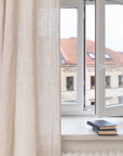 Extra Wide White Linen Curtain Panel with Tab TopLinen Couture