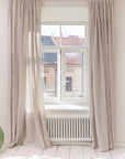 Extra Wide Natural Light Linen Curtain Panel with heading tapeLinen Couture