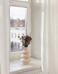 Extra Wide White Linen Curtain Panel with Tab TopLinen Couture