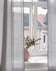 Light Grey linen curtain with multifunctional heading tapeLinen Couture