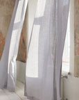 Light Grey linen curtain with multifunctional heading tape - Linen Couture Boutique