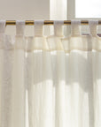 Extra Wide White Linen Curtain Panel with Tab TopLinen Couture