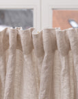 Extra Wide Natural Light Linen Curtain Panel with heading tapeLinen Couture