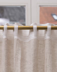 Extra Wide Natural Light Linen Curtain Panel with heading tapeLinen Couture