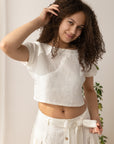 Taormina Set | Linen Crop Top and Flared Midi SkirtLinen Couture