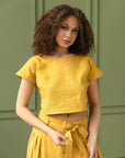 Taormina Set | Linen Crop Top and Flared Midi SkirtLinen Couture