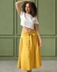 Taormina Set | Linen Crop Top and Flared Midi SkirtLinen Couture