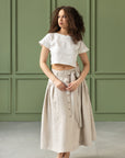 Taormina Set | Linen Crop Top and Flared Midi SkirtLinen Couture