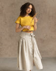 Taormina Set | Linen Crop Top and Flared Midi SkirtLinen Couture