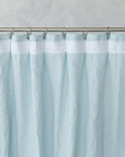 Baby Blue linen curtain with pleating tape and crown - Linen Couture