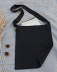 Black crossbody linen bag - Linen Couture