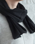 Black linen scarf - Linen Couture