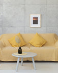 Canary Yellow linen couch cover - Linen Couture