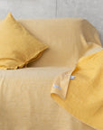 Canary Yellow linen couch cover - Linen Couture