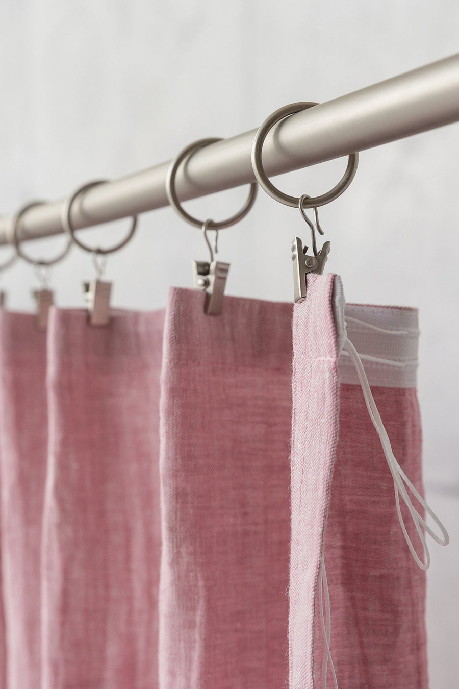 Canary Yellow linen curtain with pleating tape - Linen Couture