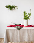 Christmas Cyclamen Red Dining Table Runner - Linen Couture