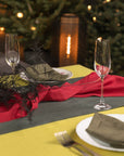 Christmas Cyclamen Red Dining Table Runner - Linen Couture