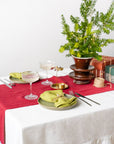 Christmas Cyclamen Red Dining Table Runner - Linen Couture