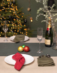 Christmas Greyish Green Dining Table Runner - Linen Couture