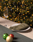 Christmas Moss Green Linen Dinner Napkins - Linen Couture