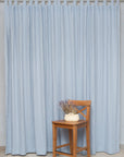 Dark Plum linen curtain with tabs - Linen Couture