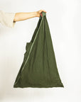 Dark Sea Blue linen triangle bag - Linen Couture