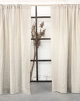 Grey linen curtain with rod pocket - Linen Couture