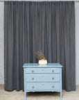 Grey linen curtain with rod pocket - Linen Couture