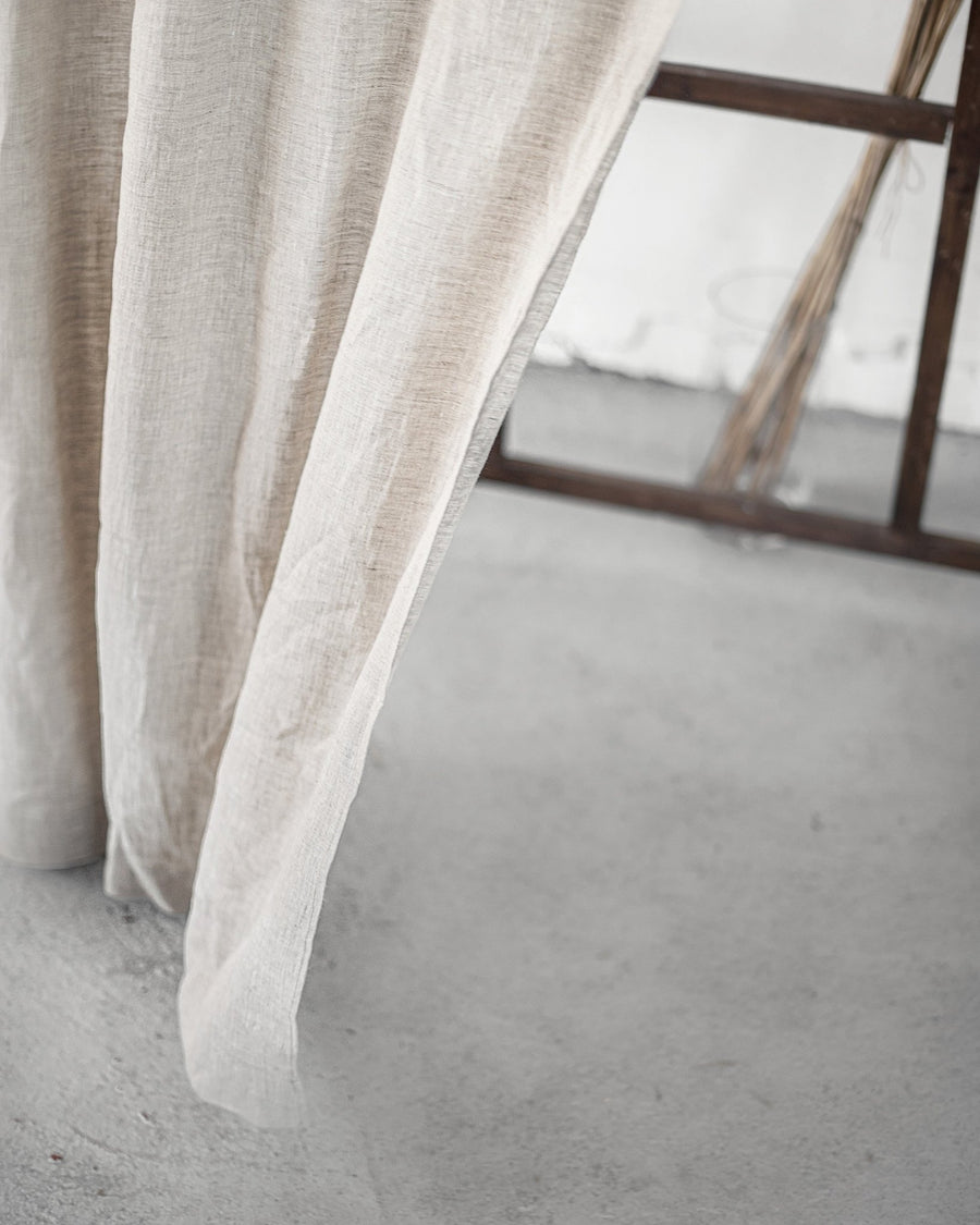 Grey linen curtain with rod pocket - Linen Couture