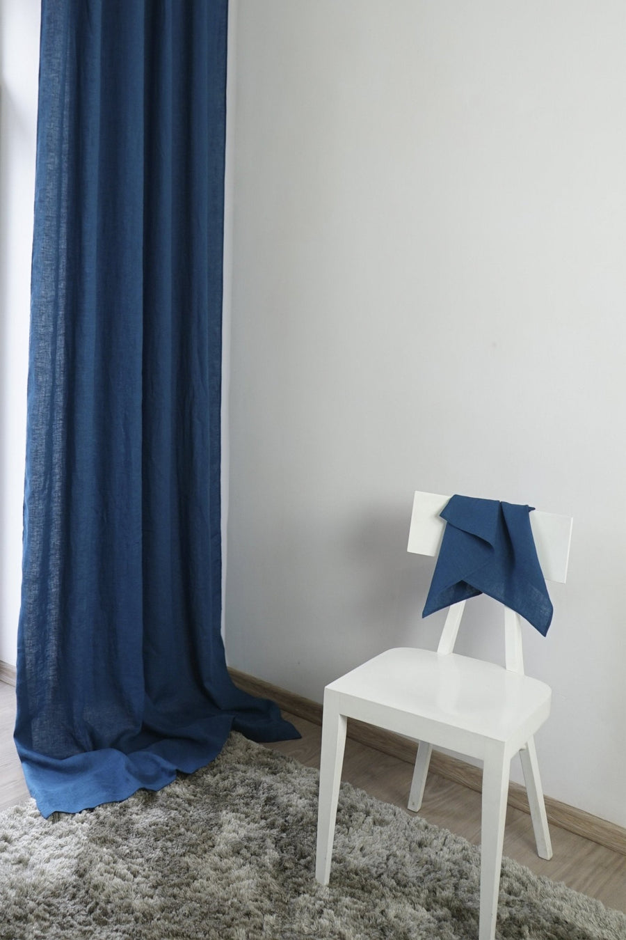 Greyish Mint linen curtain with multifunctional tape - Linen Couture