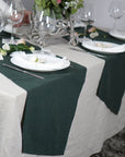 Greyish Mint linen table runner - Linen Couture