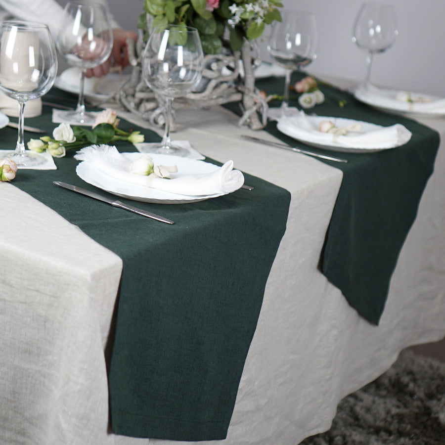 Greyish Mint linen table runner - Linen Couture