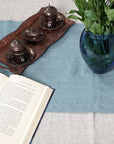 Greyish Mint linen table runner - Linen Couture