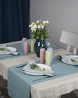 Greyish Mint linen table runner - Linen Couture