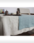 Greyish Mint linen table runner - Linen Couture