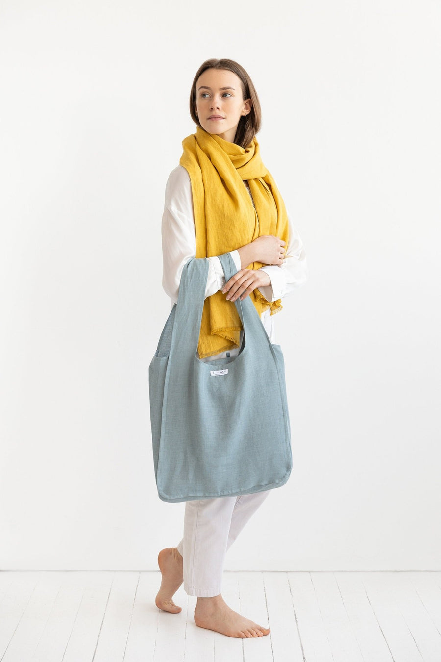 Honey linen scarf - Linen Couture