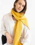 Honey linen scarf - Linen Couture