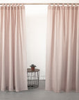 Ice Blue linen curtain with tabs - Linen Couture