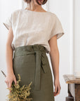 Lemon linen waist apron - Linen Couture