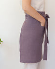 Lemon linen waist apron - Linen Couture